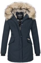 Navahoo Cristal Damen Winterjacke Parka mit Kunstfell Navy Gr.L