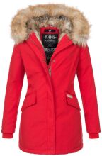 Navahoo Cristal Damen Winterjacke Parka mit Kunstfell Rot Gr.XS