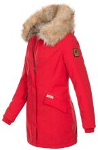 Navahoo Cristal Damen Winterjacke Parka mit Kunstfell Rot Gr.XS