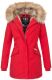 Navahoo Cristal Damen Winterjacke Parka mit Kunstfell Rot Gr.XS