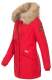 Navahoo Christal ladies winter jacket parka with faux fur - Red-Gr.L