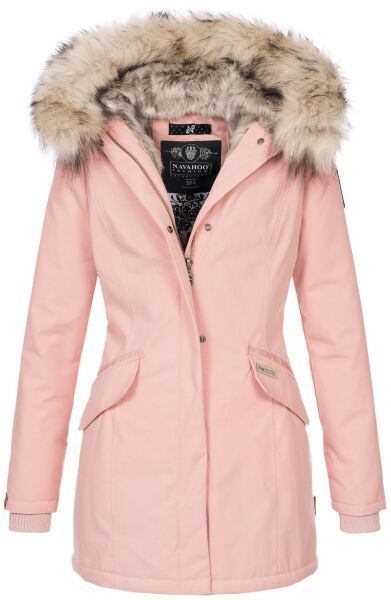 Navahoo Cristal Damen Winterjacke Parka mit Kunstfell Rosa Gr.M
