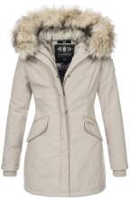Navahoo Christal ladies winter jacket parka with faux fur - Beige-Gr.S