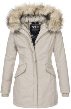 Navahoo Cristal Damen Winterjacke Parka mit Kunstfell Beige Gr.L