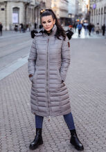 Navahoo Umay Damen lange Winterjacke mit Fellkragen