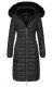 Navahoo Umay Damen lange Winterjacke mit Fellkragen Schwarz-Gr.S