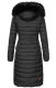 Navahoo Umay Damen lange Winterjacke mit Fellkragen Schwarz-Gr.L