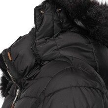 Navahoo Umay ladies long winter jacket with fur collar Schwarz-Gr.XXL