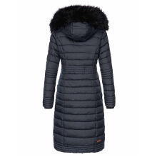 Navahoo Umay ladies long winter jacket with fur collar Navy-Gr.S