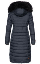 Navahoo Umay Damen lange Winterjacke mit Fellkragen Navy-Gr.M