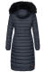 Navahoo Umay Damen lange Winterjacke mit Fellkragen Navy-Gr.M