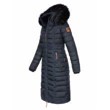 Navahoo Umay ladies long winter jacket with fur collar Navy-Gr.L