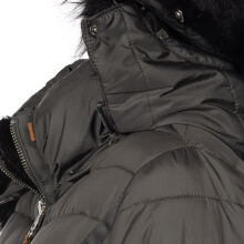 Navahoo Umay Damen lange Winterjacke mit Fellkragen Anthrazit-Gr.M