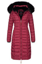 Navahoo Umay ladies long winter jacket with fur collar Bordeaux-Gr.S