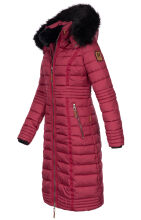 Navahoo Umay ladies long winter jacket with fur collar Bordeaux-Gr.S