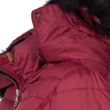 Navahoo Umay ladies long winter jacket with fur collar Bordeaux-Gr.S