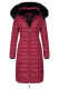 Navahoo Umay ladies long winter jacket with fur collar Bordeaux-Gr.S