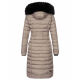 Navahoo Umay Damen lange Winterjacke mit Fellkragen Taupe-Gr.M