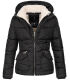 Navahoo Megan Damen Winter Steppacke mit Kapuze Schwarz-Gr.XS