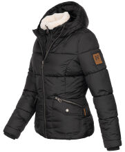 Navahoo Megan ladies winter hooded quilted jacket Schwarz-Gr.S