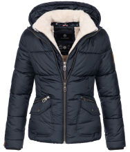 Navahoo Megan Damen Winter Steppacke mit Kapuze Navy-Gr.S