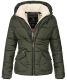 Navahoo Megan ladies winter hooded quilted jacket Olive-Gr.XS