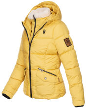 Navahoo Megan Damen Winter Steppacke mit Kapuze Gelb-Gr.XXL