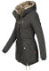 Navahoo Diamond lange Damen Winterjacke mit Teddyfell Anthrazit Größe S - Gr. 36