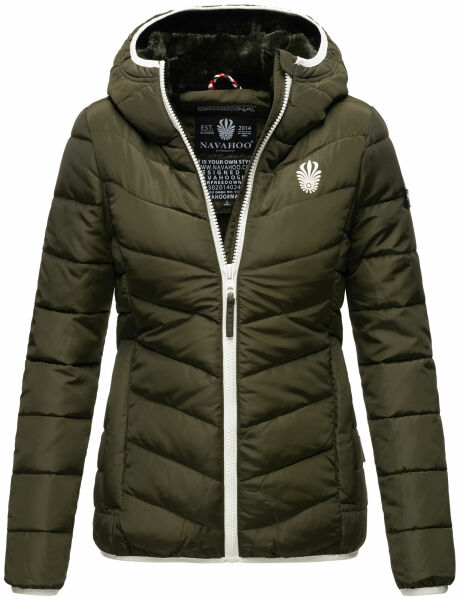 Navahoo Elva leichte Damen Stepp Jacke Olive Größe XS - Gr. 34