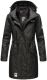 Navahoo Deike Damen Regenjacke Regenmantel lang Teddyfell Schwarz-Gr.XS