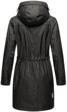 Navahoo Deike Damen Regenjacke Regenmantel lang Teddyfell Schwarz-Gr.S