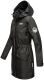 Navahoo Deike Damen Regenjacke Regenmantel lang Teddyfell Schwarz-Gr.S