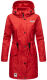 Navahoo Deike Damen Regenjacke Regenmantel lang Teddyfell Rot-Gr.S