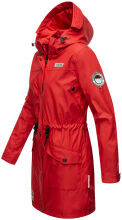 Navahoo Deike Damen Regenjacke Regenmantel lang Teddyfell Rot-Gr.XL