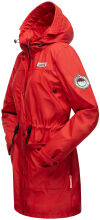 Navahoo Deike Damen Regenjacke Regenmantel lang Teddyfell Rot-Gr.XL