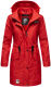 Navahoo Deike Damen Regenjacke Regenmantel lang Teddyfell Rot-Gr.XXL
