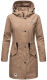 Navahoo Deike Damen Regenjacke Regenmantel lang Teddyfell Taupe-Gr.XS