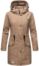 Navahoo Deike Damen Regenjacke Regenmantel lang Teddyfell Taupe-Gr.S
