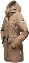Navahoo Deike Damen Regenjacke Regenmantel lang Teddyfell Taupe-Gr.S