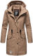 Navahoo Deike Damen Regenjacke Regenmantel lang Teddyfell Taupe-Gr.S