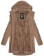 Navahoo Deike Damen Regenjacke Regenmantel lang Teddyfell Taupe-Gr.S