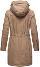 Navahoo Deike Damen Regenjacke Regenmantel lang Teddyfell Taupe-Gr.L