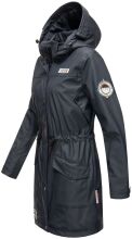 Navahoo Deike Damen Regenjacke Regenmantel lang Teddyfell Navy-Gr.M