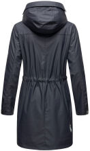 Navahoo Deike Damen Regenjacke Regenmantel lang Teddyfell Navy-Gr.M