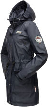 Navahoo Deike Damen Regenjacke Regenmantel lang Teddyfell Navy-Gr.M