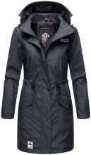 Navahoo Deike Damen Regenjacke Regenmantel lang Teddyfell Navy-Gr.XXL