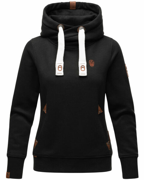 Navahoo Damen Sweatshirt Hoodie mit Kapuze Schwarz Größe S - Gr. 36