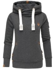 Navahoo Damen Sweatshirt Hoodie mit Kapuze Dunkelgrau Größe S - Gr. 36