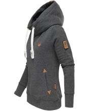 Navahoo Damen Sweatshirt Hoodie mit Kapuze Dunkelgrau Größe S - Gr. 36