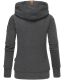 Navahoo Damen Sweatshirt Hoodie mit Kapuze Dunkelgrau Größe S - Gr. 36